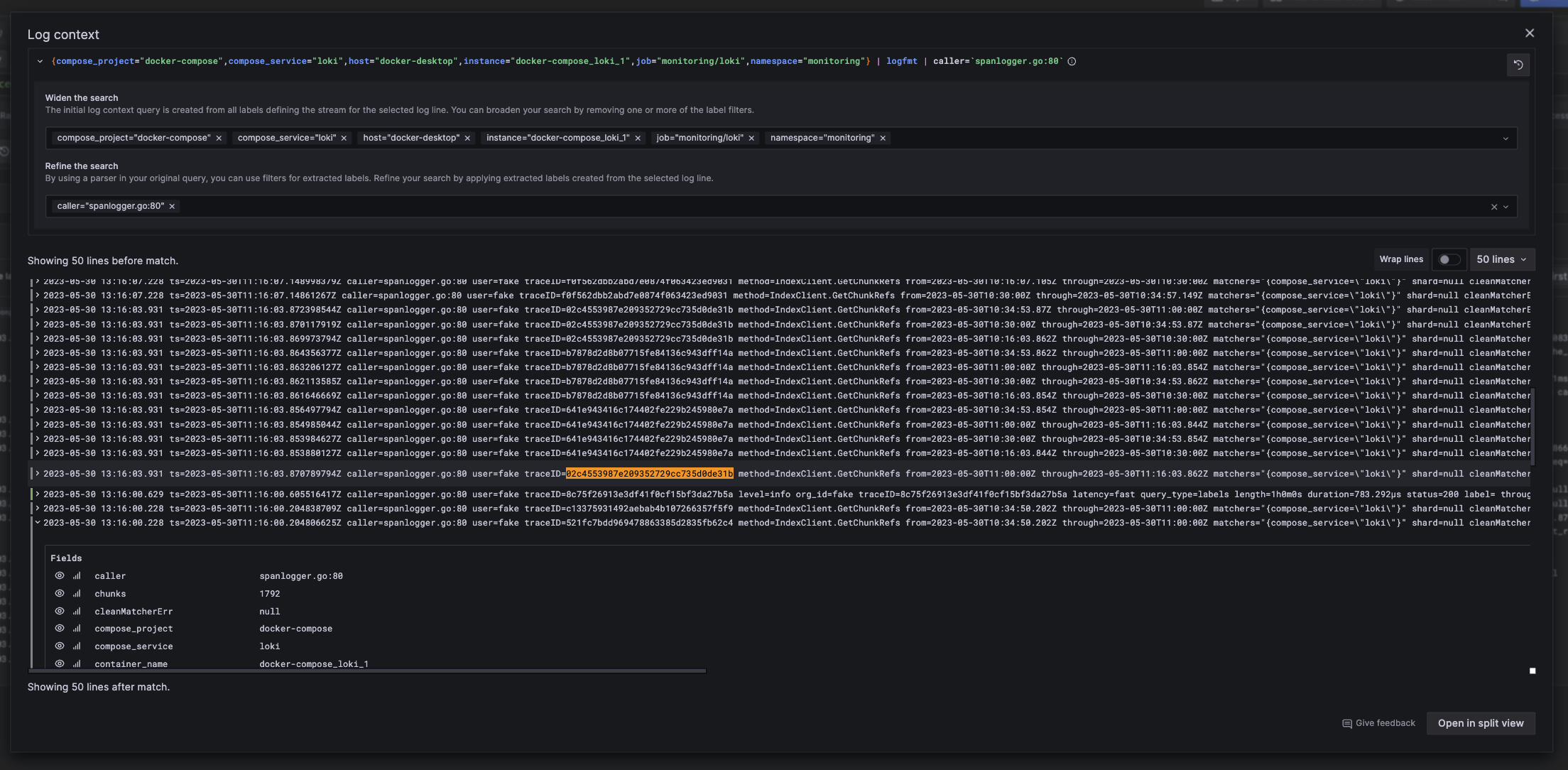 Grafana Log Context Grafana Log Context