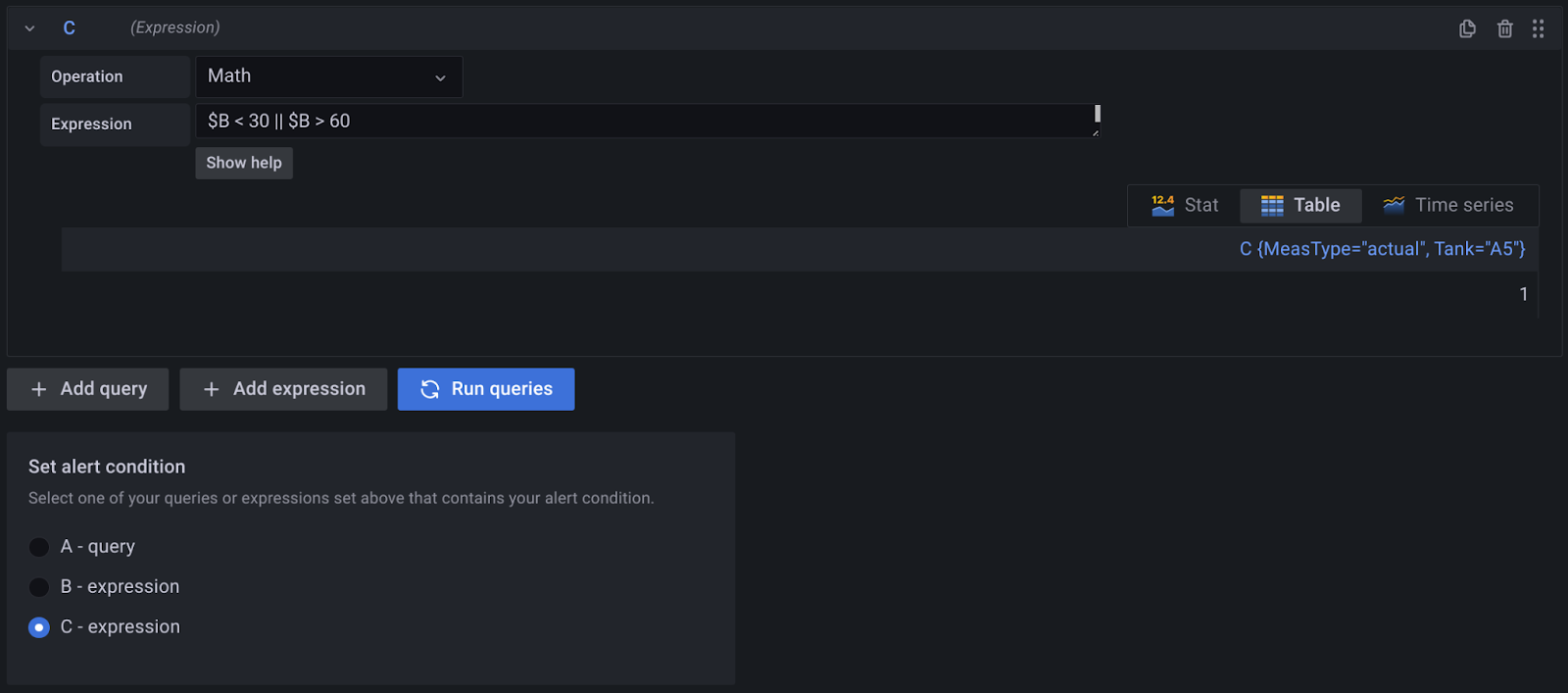 grafana alerts from flux queries