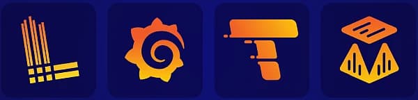Logos for Loki, Grafana, Tempo, and Mimir.