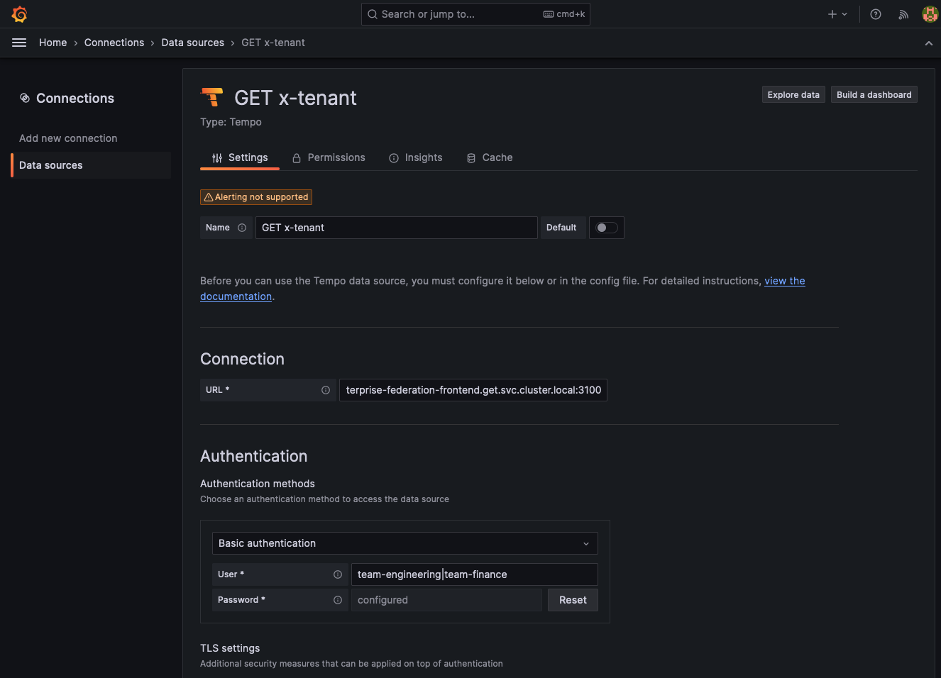 Authorization for cross-tenant configuration in the GET plugin